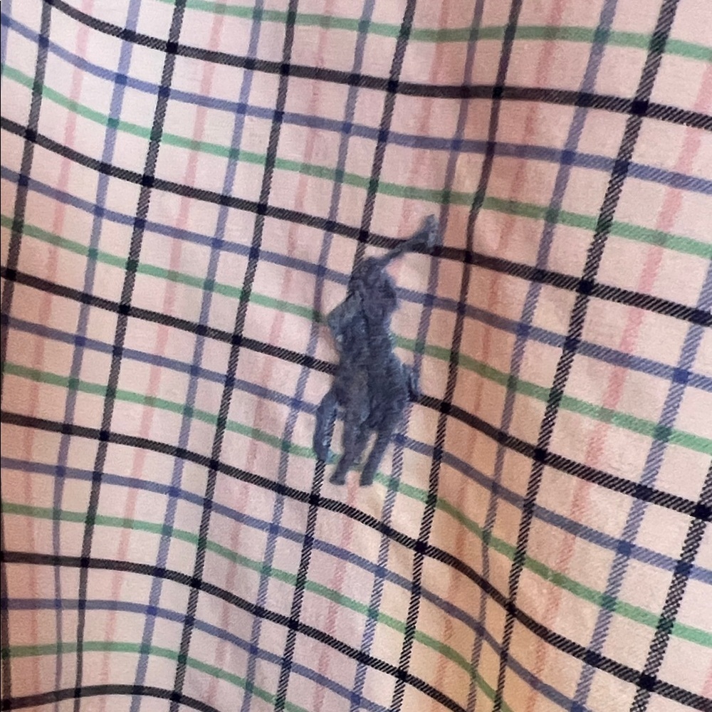Ralph Lauren White Button-Down Shirt with Blue & Green Pink Grid XL - Picture 3 of 7